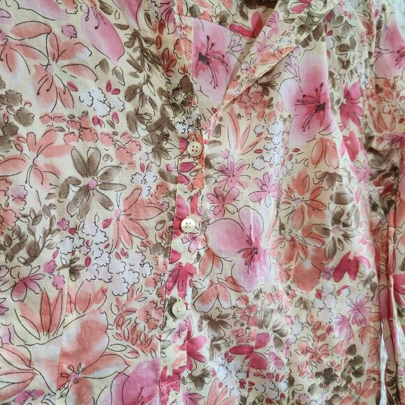 Ann Taylor LOFT Y2K Floral Lightweight Button-Up Blouse Size Medium - Picture 10 of 15